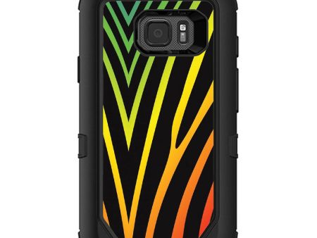 Zebra Stripe Rainbow Otterbox Defender Samsung Galaxy S7 Active Skin Discount