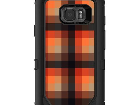 Orange Brown Plaid Otterbox Defender Samsung Galaxy S7 Active Skin For Sale