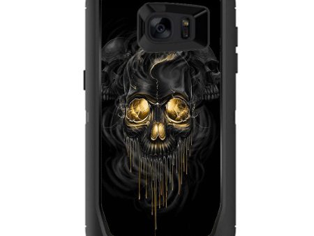 Golden Skull, Glowing Skeleton Otterbox Defender Samsung Galaxy S7 Edge Skin Online