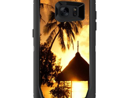 Tropical Sunrise Over Cabana Otterbox Defender Samsung Galaxy S7 Edge Skin Hot on Sale