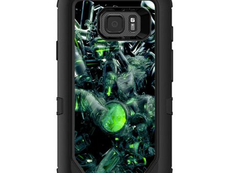 Trippy Glass 3D Green Otterbox Defender Samsung Galaxy S7 Active Skin on Sale