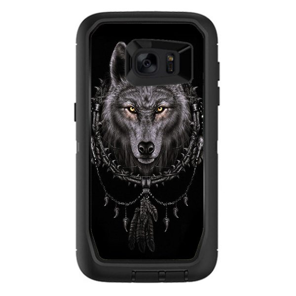 Wolf Dreamcatcher Back White Otterbox Defender Samsung Galaxy S7 Edge Skin For Sale