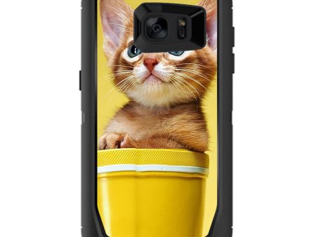 Cute Meng Kitten Otterbox Defender Samsung Galaxy S7 Edge Skin Fashion