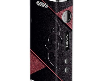 Black Red Leather Hindu Om Like Symbol eLeaf iStick 100W Skin on Sale