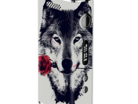 Wolf With Rose In Mouth eLeaf iStick 100W Skin For Cheap